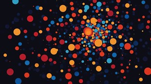 彩色圆点绽放绚丽视觉效果