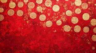 红底金圆喜庆背景图