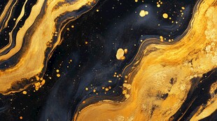黑金流体艺术抽象纹理画面