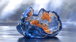 梦幻蓝色水晶般奇异物体