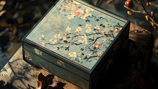 中式花鸟纹精美木质盒