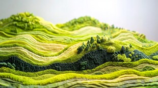 绿色山峦微缩景观模型