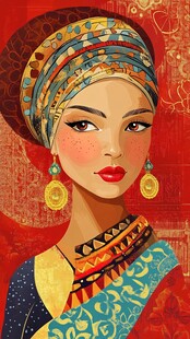 异域风情的美丽头巾女子