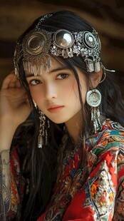 民族风少女的精致扮相