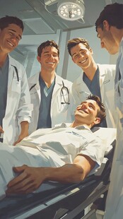 医生与患者同展灿烂笑容