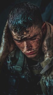 疲惫战士尽显内心挣扎