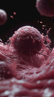 粉色球体迸溅绚丽瞬间