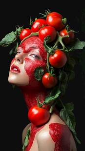 番茄装扮的创意人像艺术