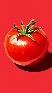 鲜红番茄插画 色彩明艳
