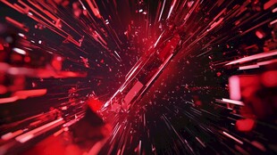 红色炫光爆炸特效画面