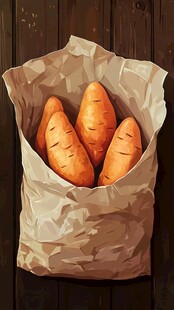 纸袋中的新鲜胡萝卜