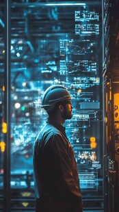 工程师在服务器机房工作