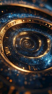 时空漩涡中的神秘金色罗盘