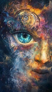 梦幻神秘的超现实眼部绘画