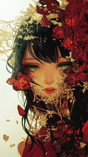 花饰少女的梦幻奇幻形象