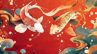 锦鲤戏水 国风祥瑞图景