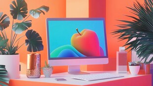 多彩办公桌面的清新一角