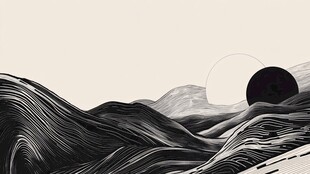 黑白山川间的极简光影