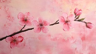 粉色桃花枝 柔美浪漫意境