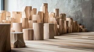 木墩艺术装置 独特造型展示