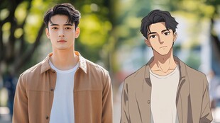 真人与动漫风男子形象对比