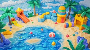 梦幻沙滩儿童游乐场景观