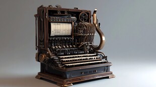 复古机械打字机模型展示