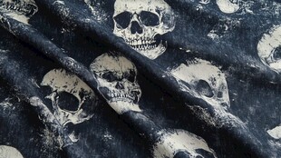骷髅图案布料纹理特写