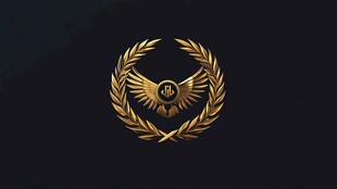 金色鹰形桂冠标志设计