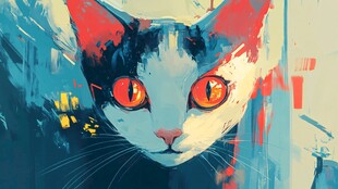 1 色彩斑斓的猫咪特写