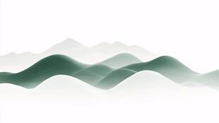 水墨群山 淡雅意境画面