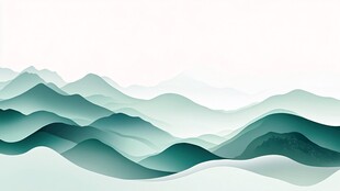 水墨山峦 淡雅诗意背景