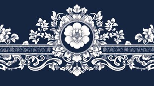 蓝底白花中式传统花纹图案