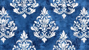 蓝底白花纹饰图案设计