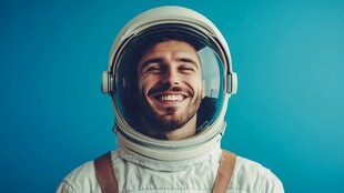 微笑宇航员的太空风采