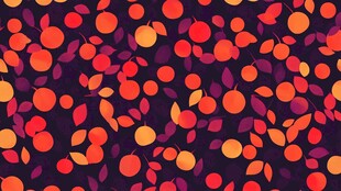 秋日果实树叶图案背景