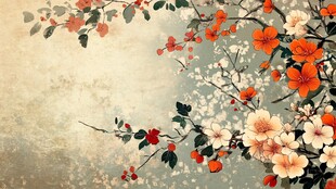 中式复古风繁花背景图