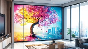 梦幻树影客厅背景墙装饰