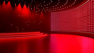 红色炫酷舞台场景