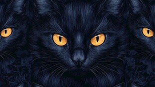 神秘黑猫的锐利凝视