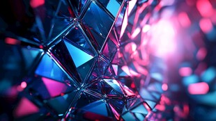 炫彩几何晶体科技感画面