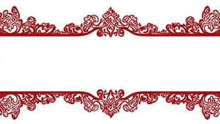 中式红色花纹边框装饰
