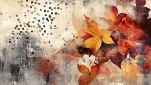 秋日抽象风落叶艺术画面