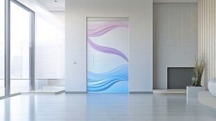 梦幻渐变图案的现代室内门