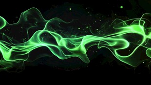 绿色流动光带炫彩特效