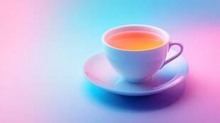 梦幻色彩中的温馨茶杯