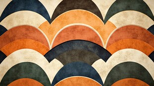 复古几何波浪图案背景