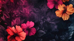 梦幻艳丽花卉背景图