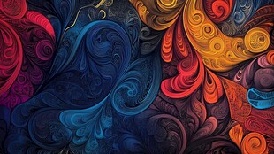 绚丽多彩的抽象花纹图案