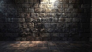 石墙光影 静谧空荡空间